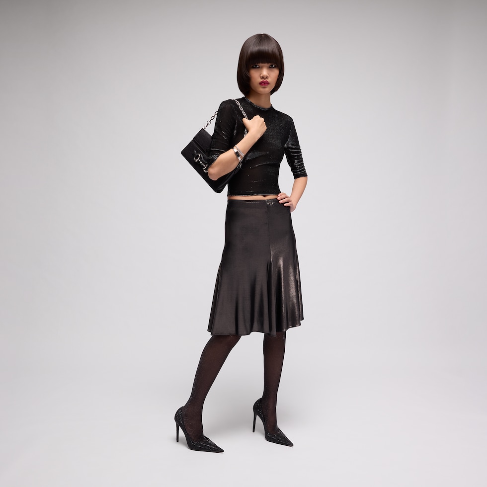 Fluid jersey midi skirt