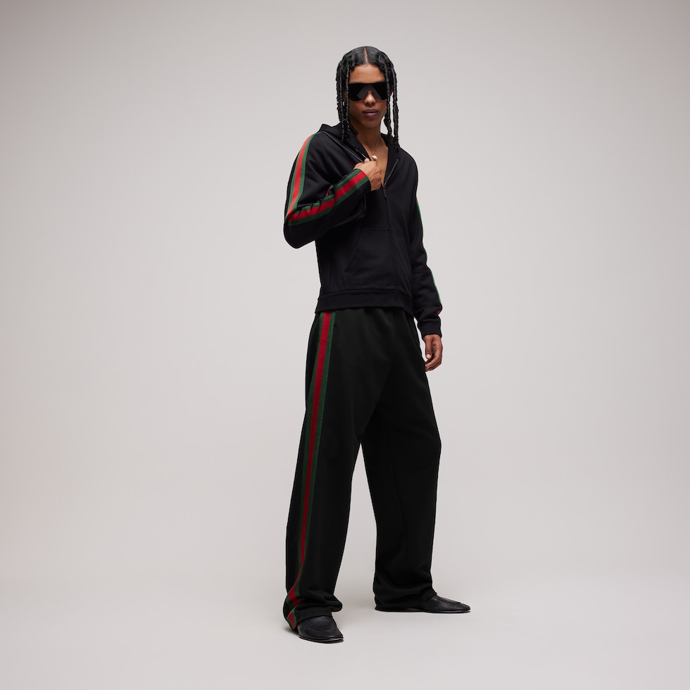 Silk cotton sportswear pants with Web