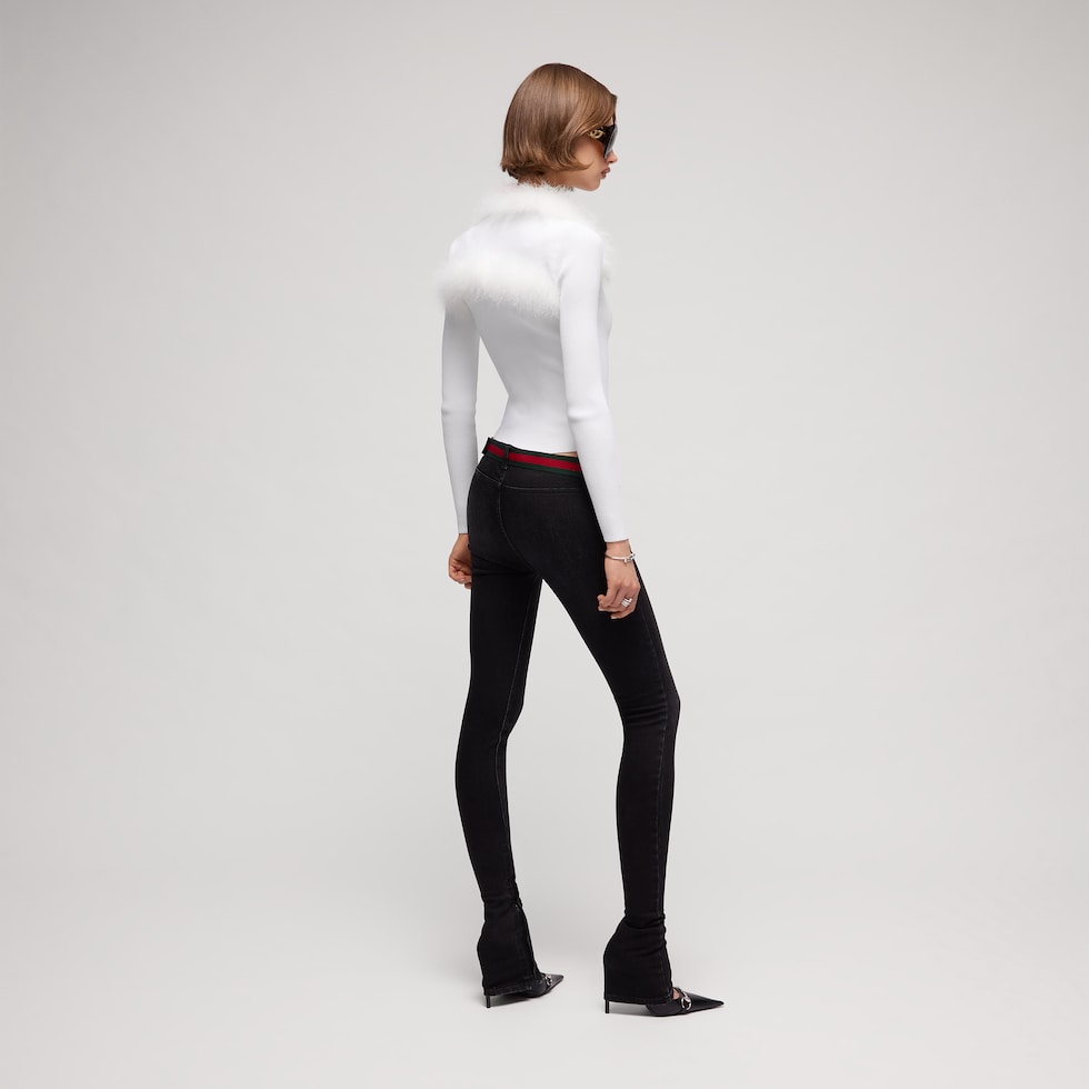 Rib viscose tank top with cardigan