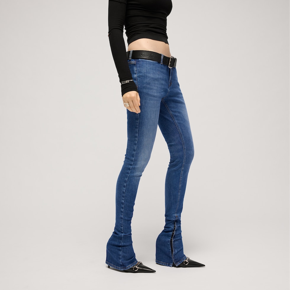 Taillierte Stretch-Baumwoll-Denim-Hose