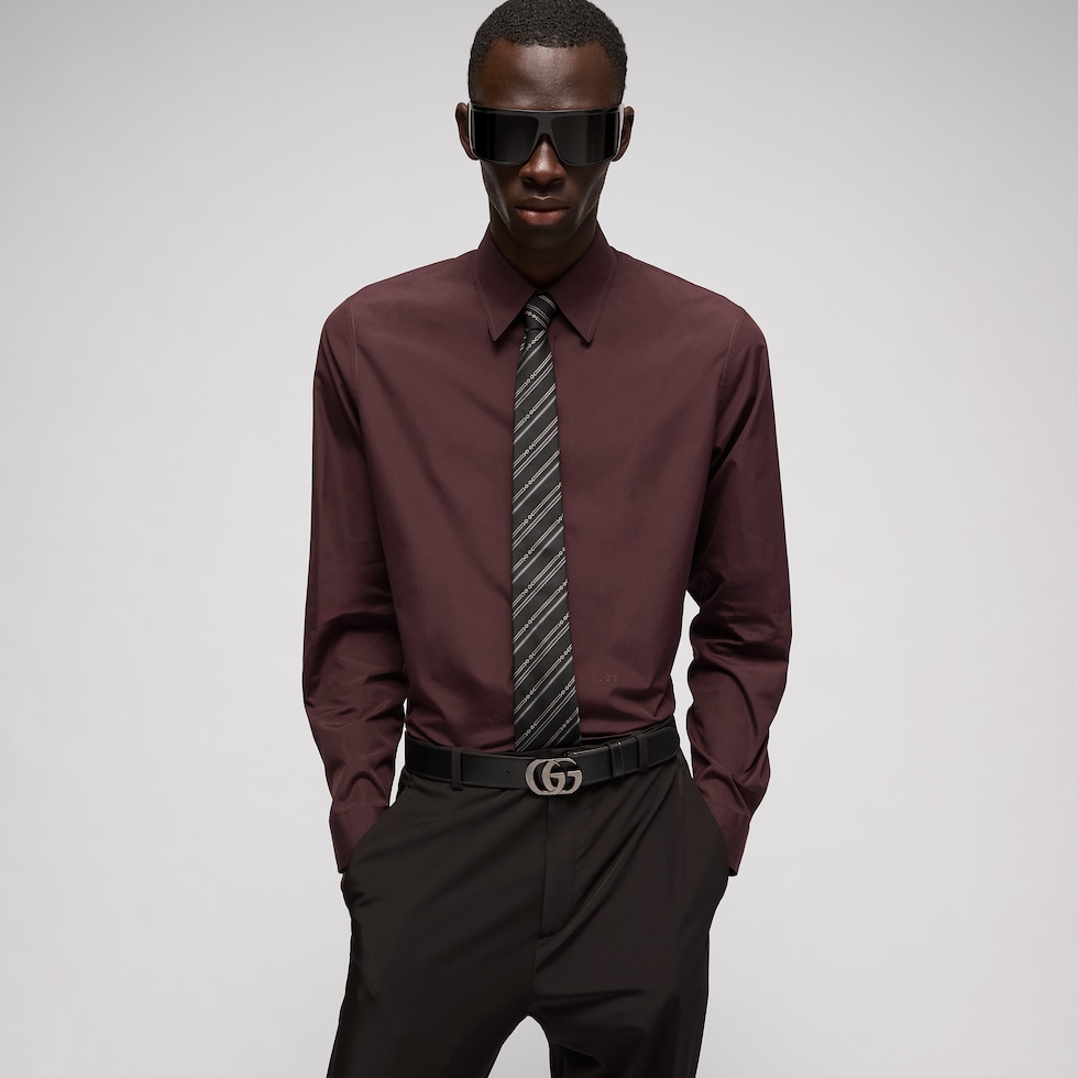 Interlocking G Horsebit belt silk tie