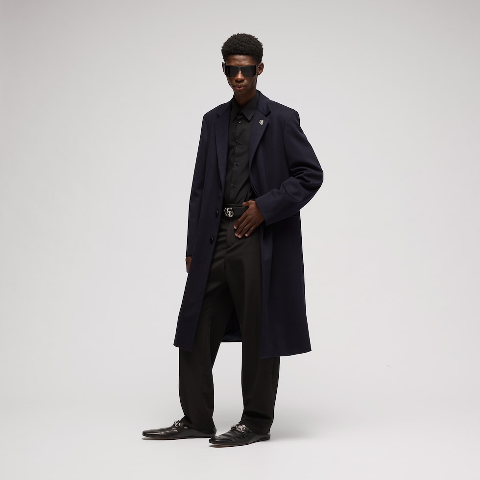 Single-breasted wool coat
