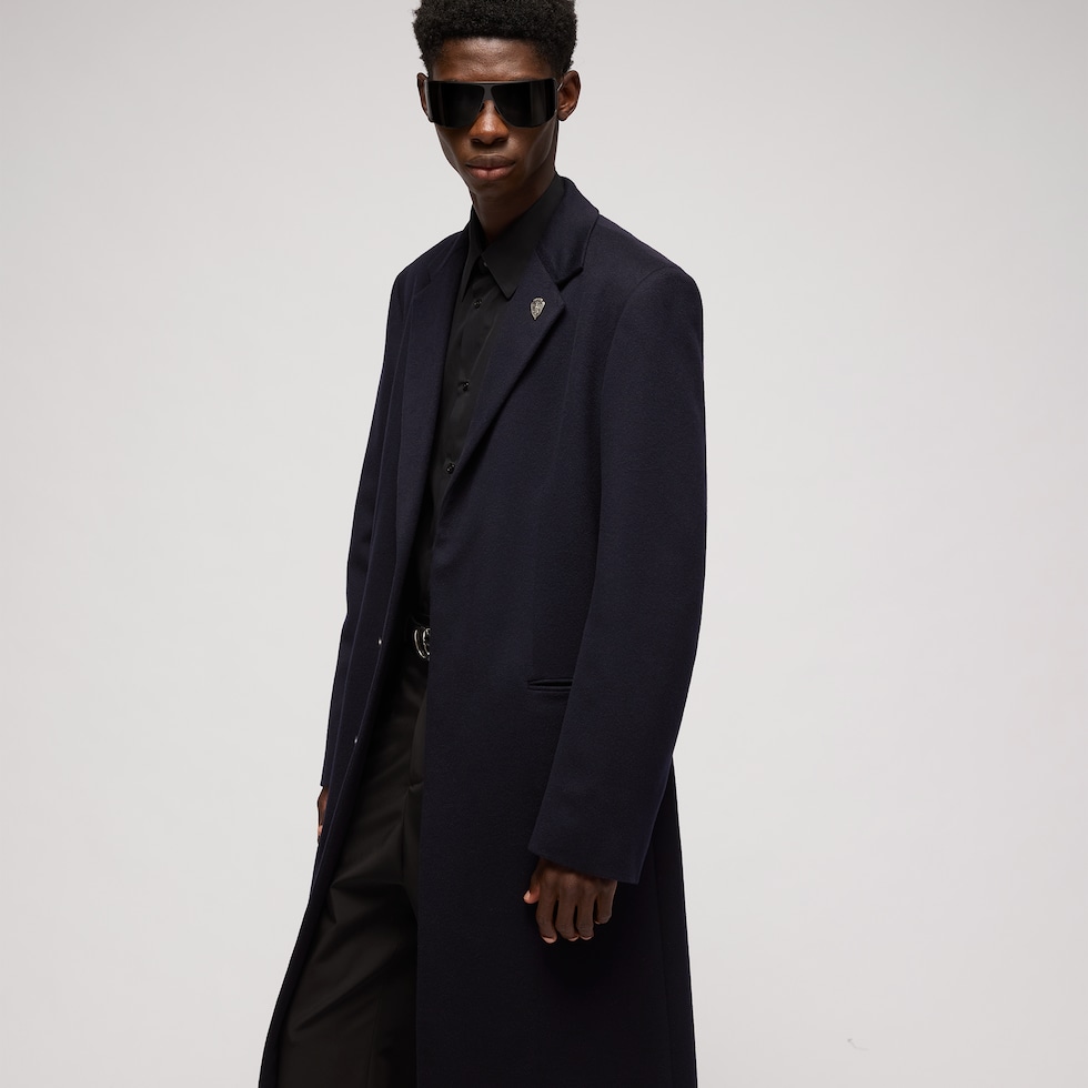Single-breasted wool coat