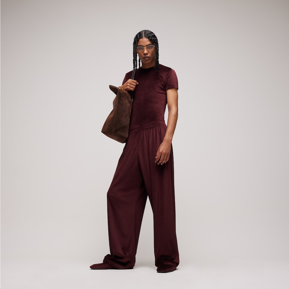 Silk stretch jersey sportswear pants