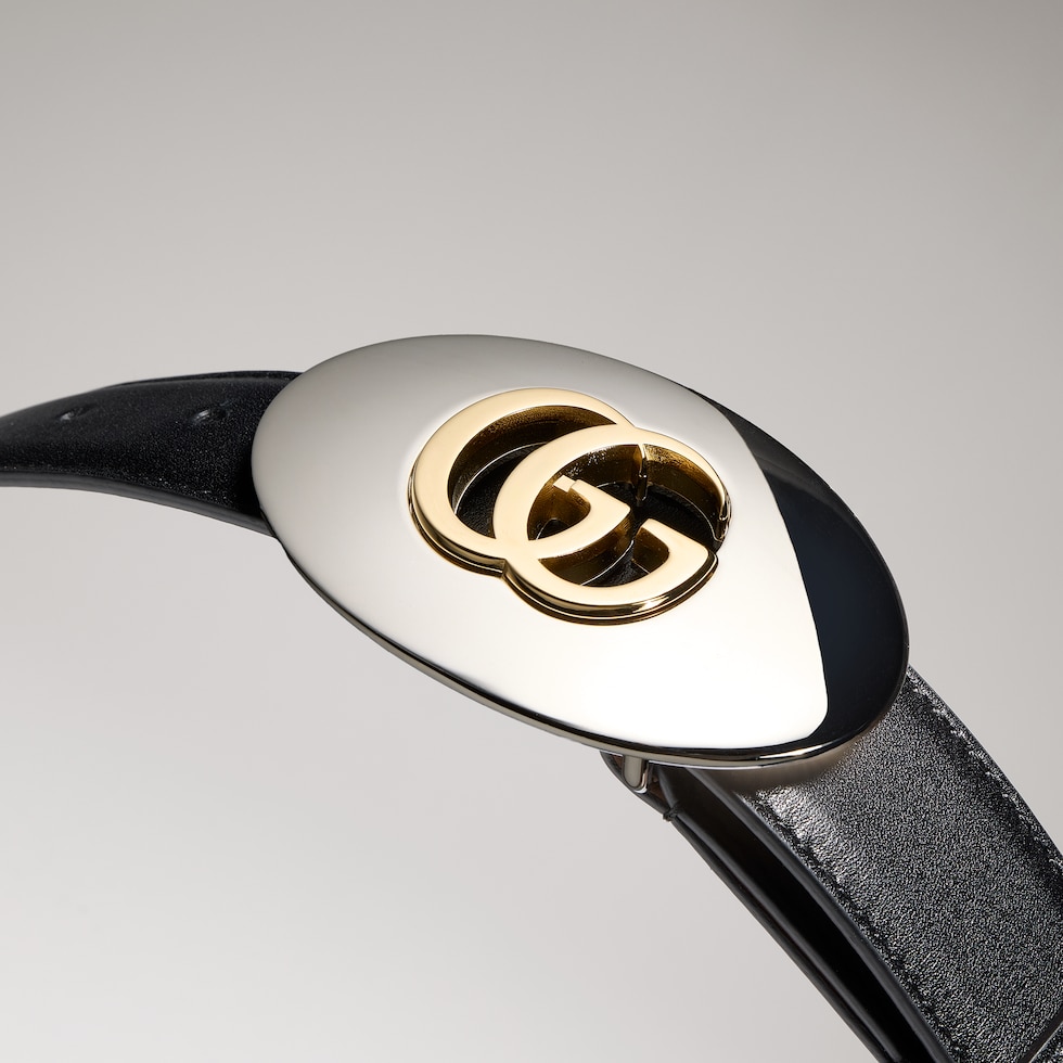 Belt with Double G plaque buckle