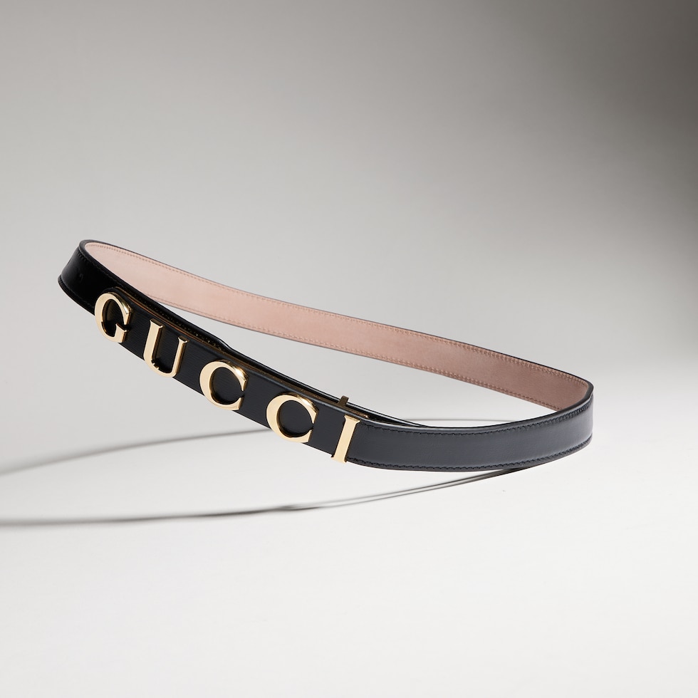 Thin belt with Gucci logo buckle