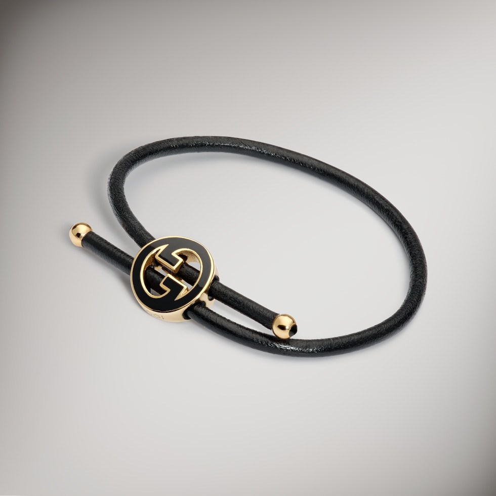 Bracelet avec détail GG enlacés rond en émail