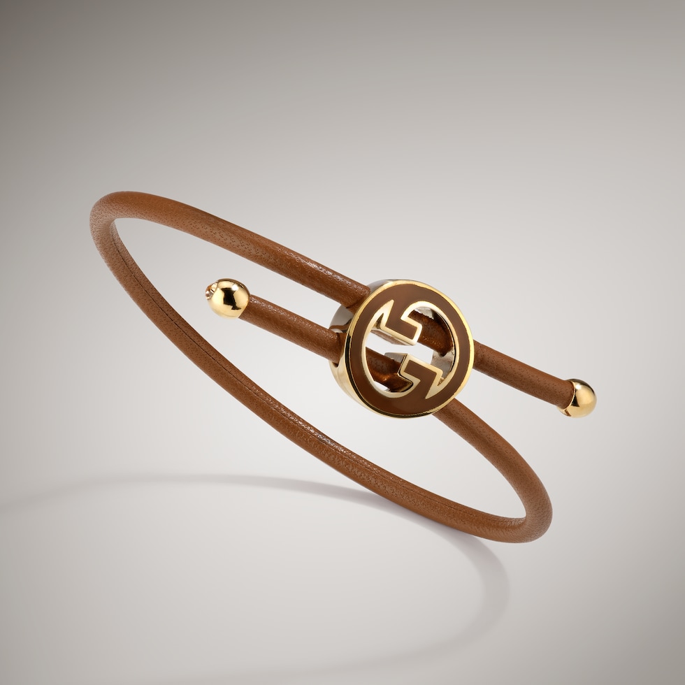 Bracelet avec détail GG enlacés rond en émail