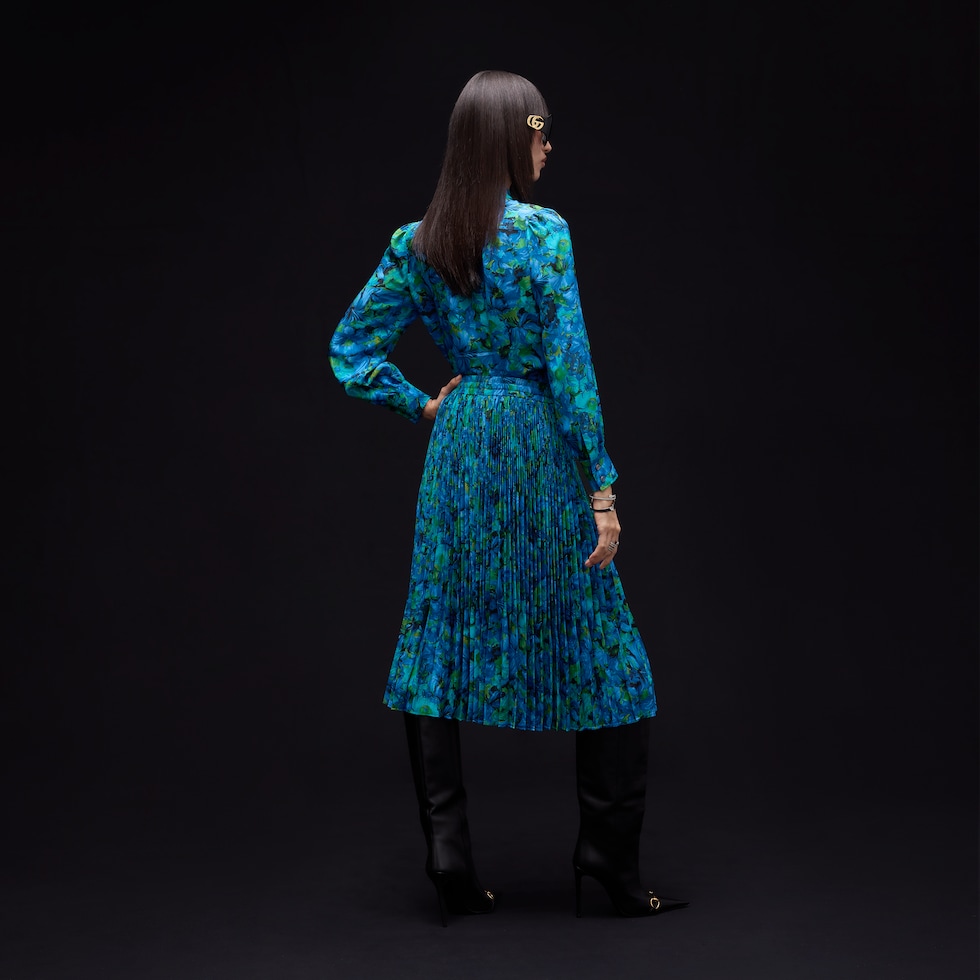 Chemise en crêpe de chine en soie imprimée