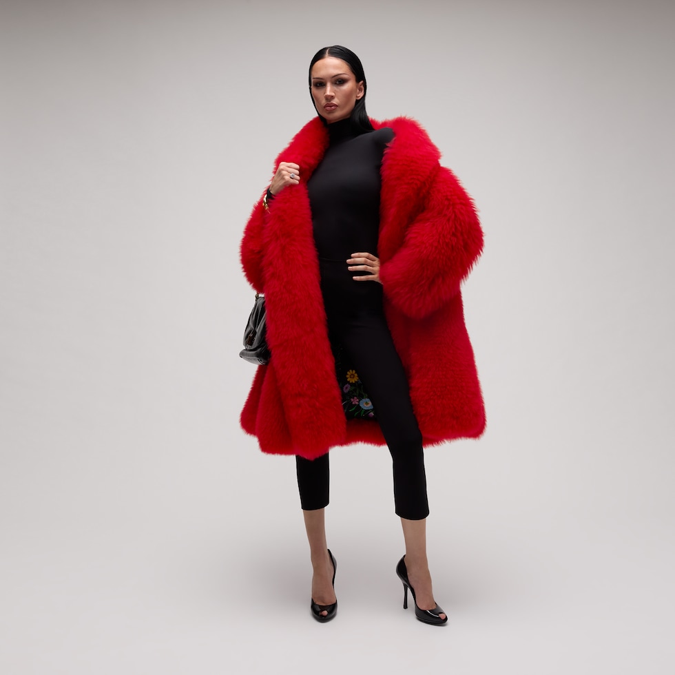 Long soft shearling coat