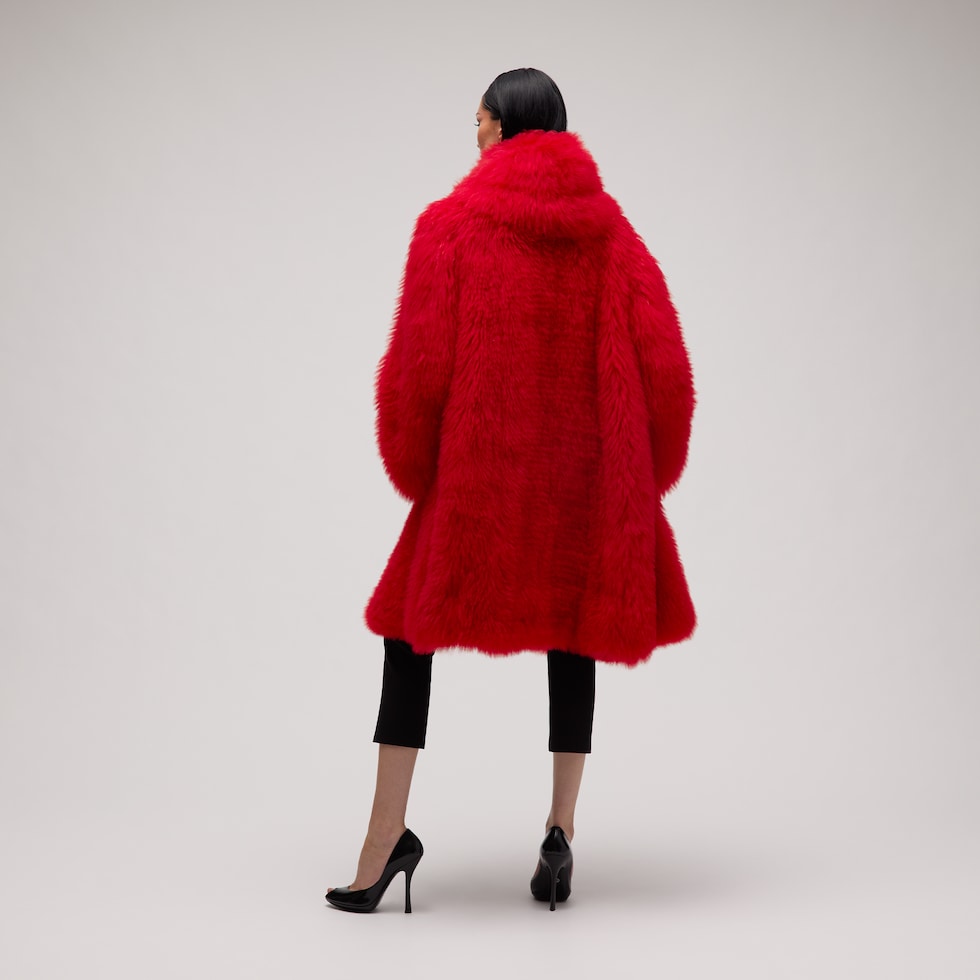 Long soft shearling coat
