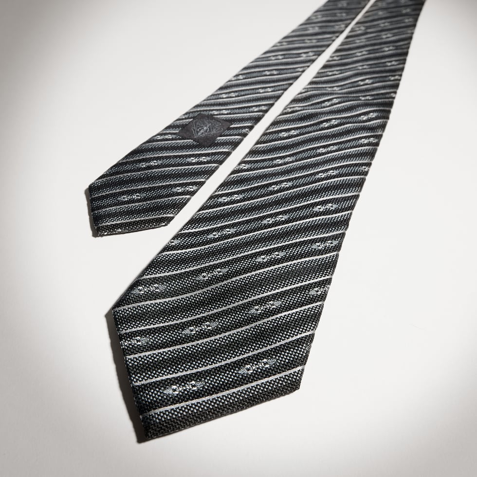 Striped Horsebit silk jacquard tie