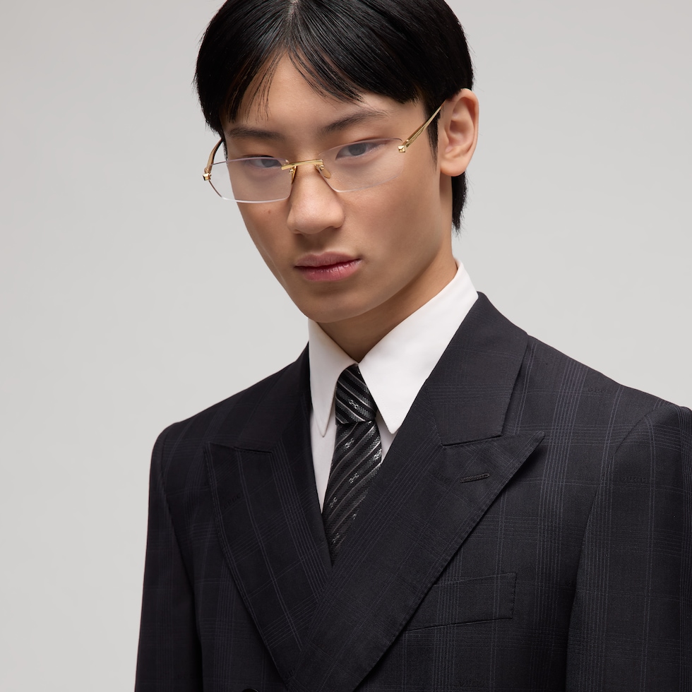 Striped Horsebit silk jacquard tie