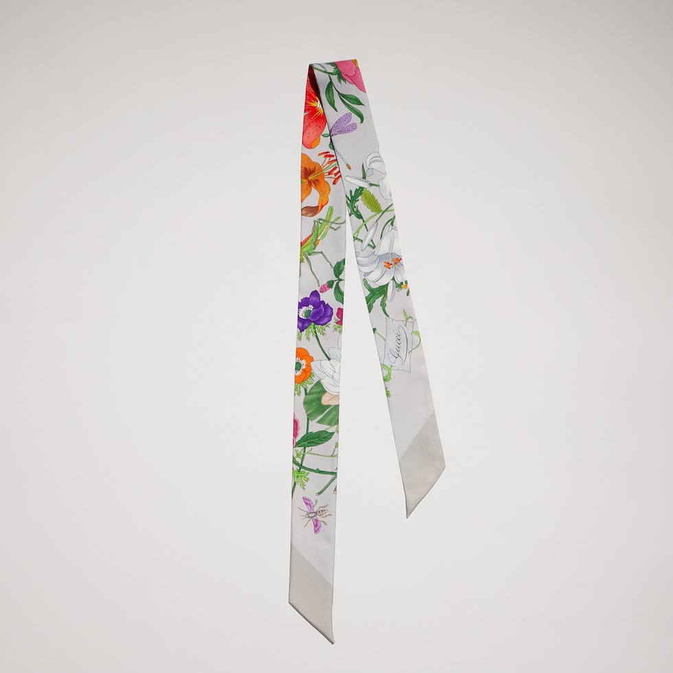 Printed silk twill ribbon