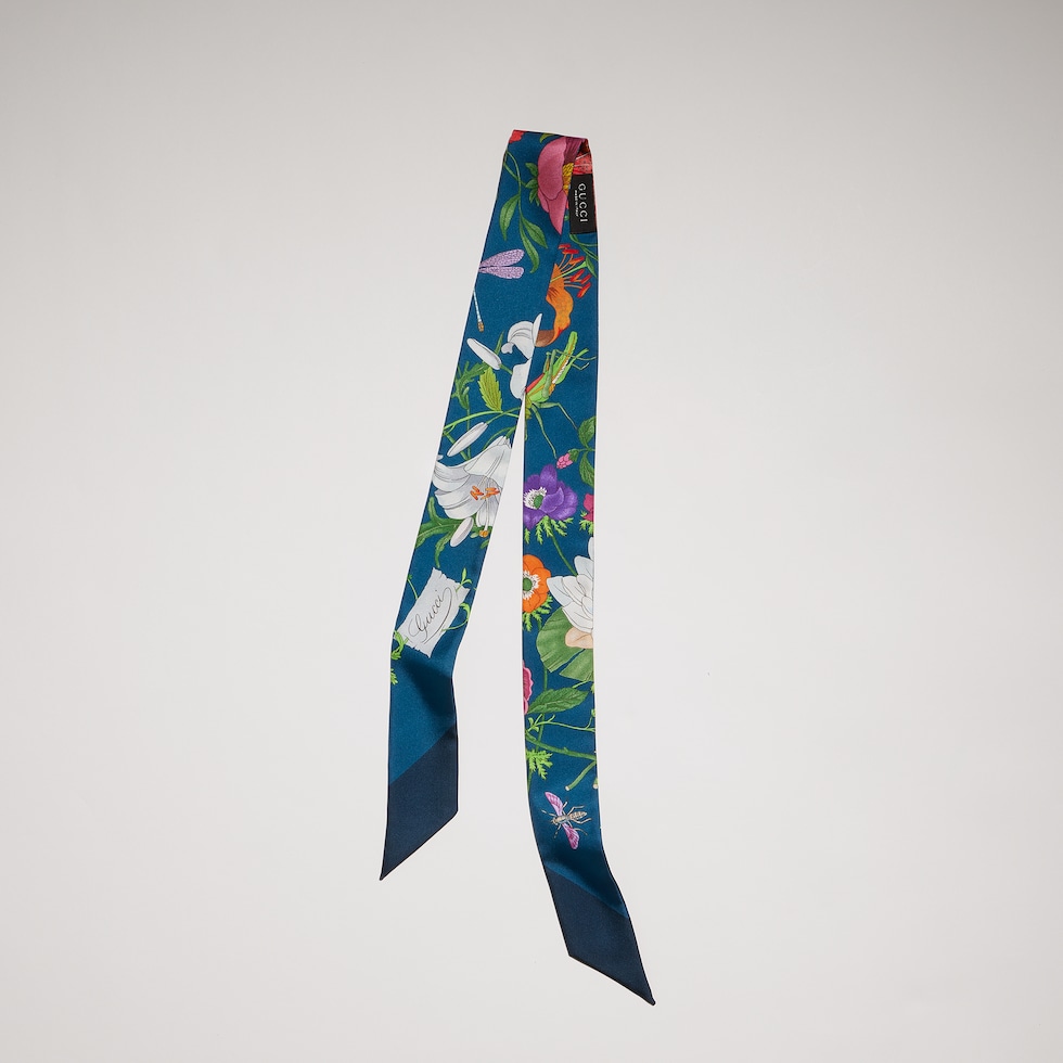 Printed silk twill ribbon