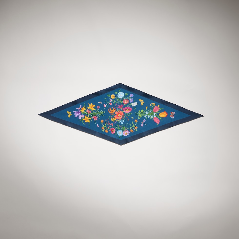 Printed silk twill scarf