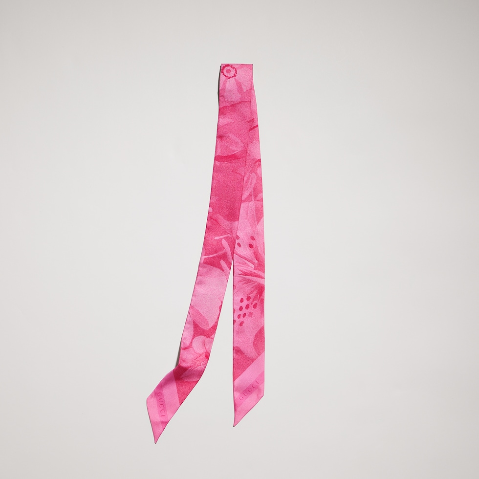 Printed silk twill ribbon