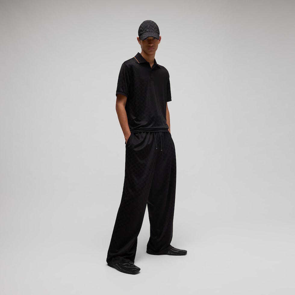 GG stretch nylon jacquard polo shirt
