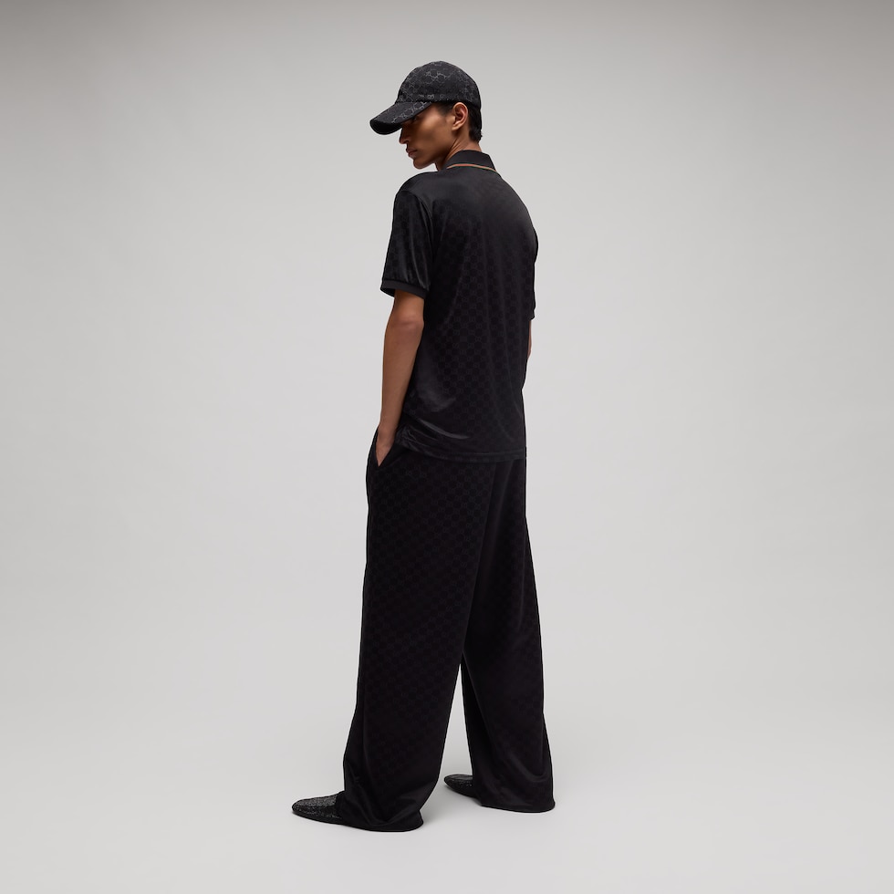 GG stretch nylon jacquard polo shirt