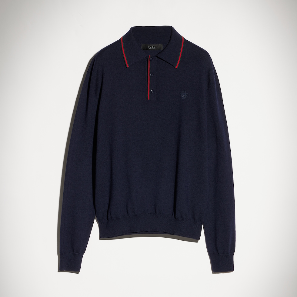 Poloshirt aus feinem Wollstrick