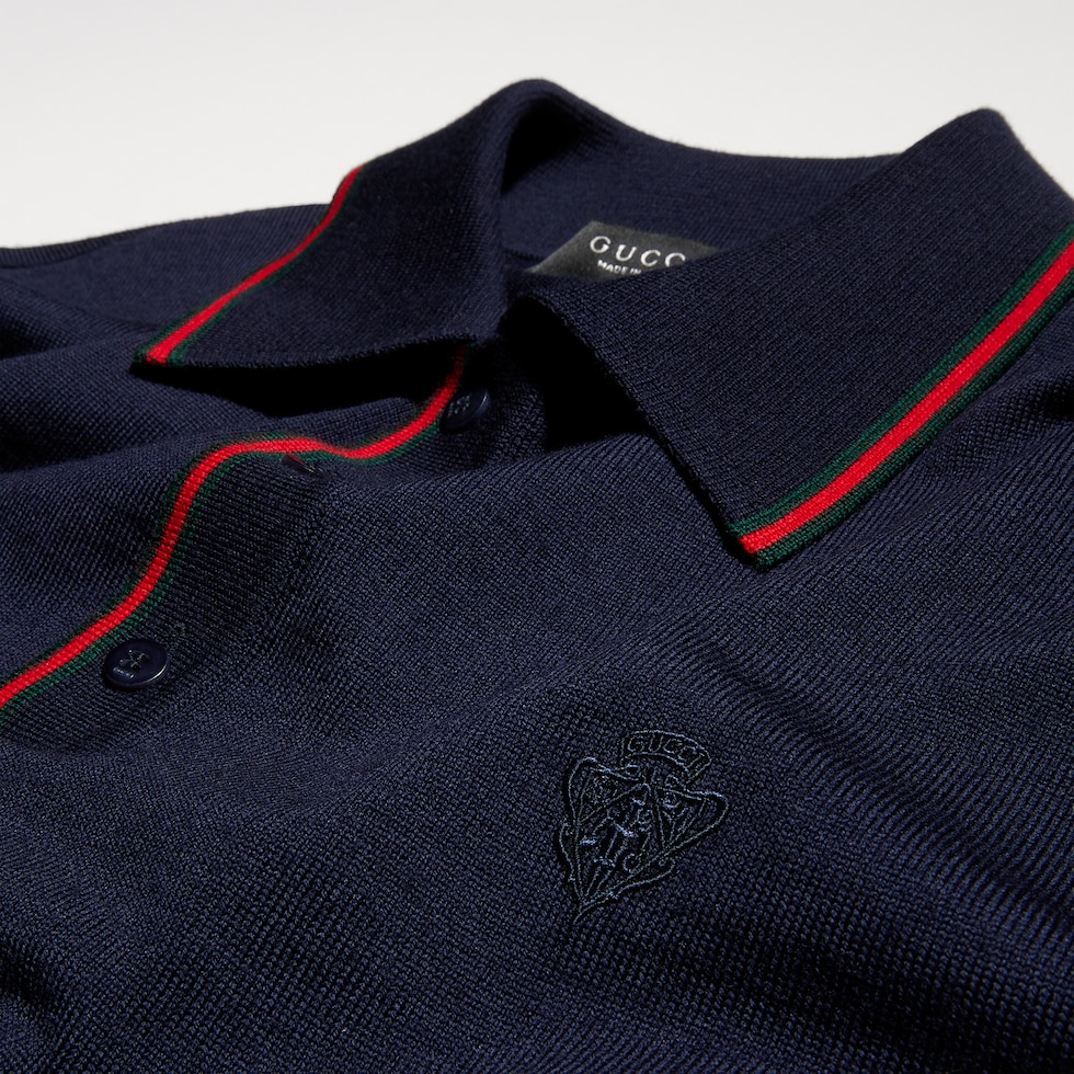 Poloshirt aus feinem Wollstrick