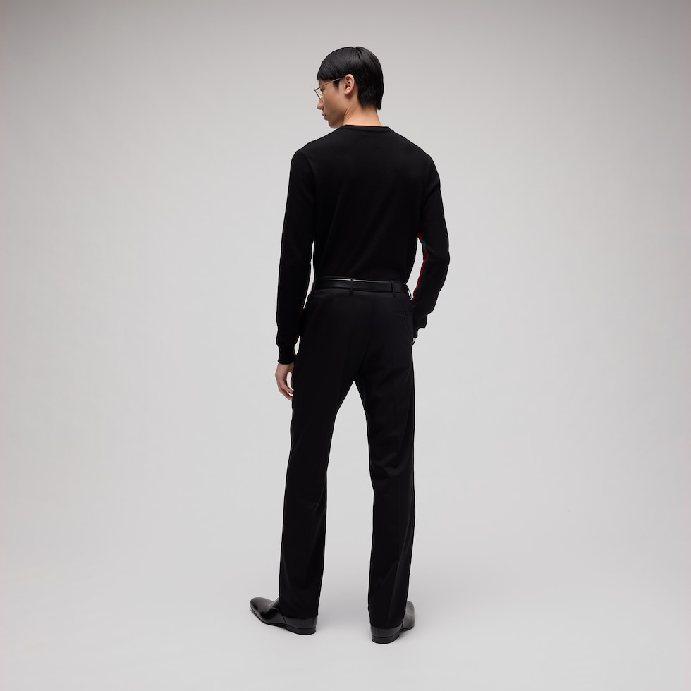 Cashmere knit sweater with Web