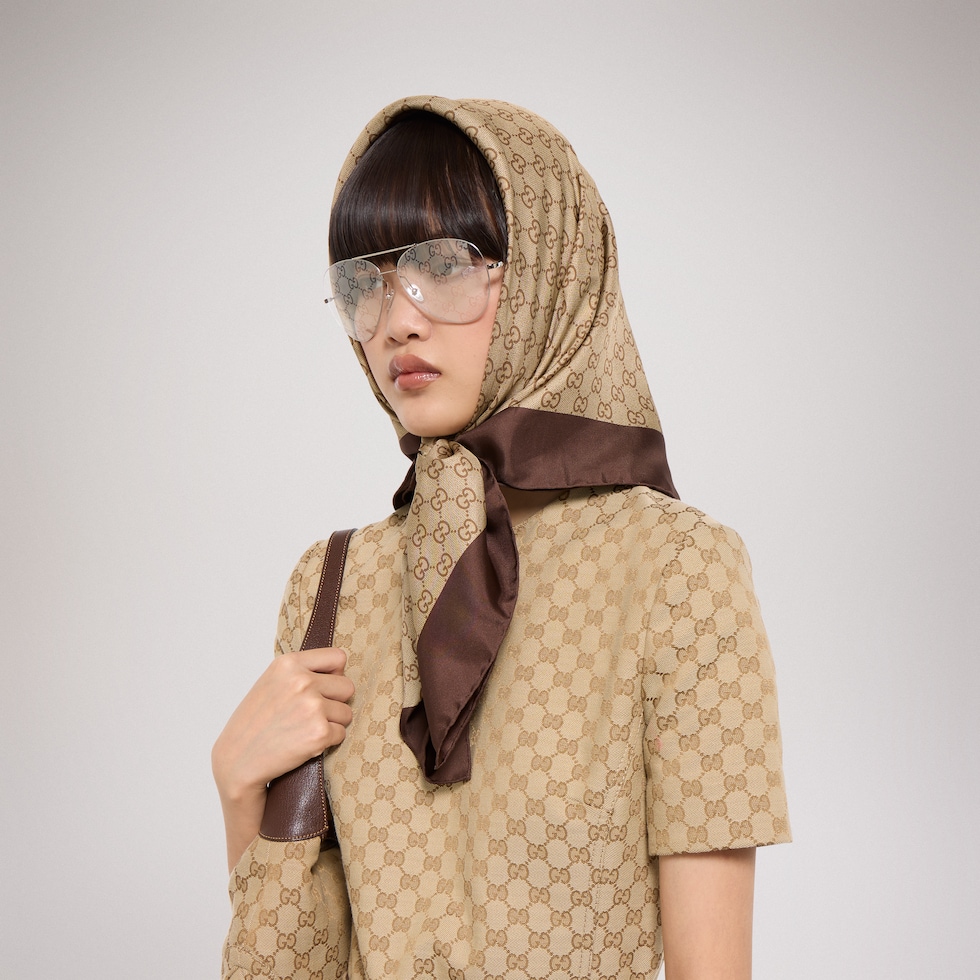Printed silk twill carré