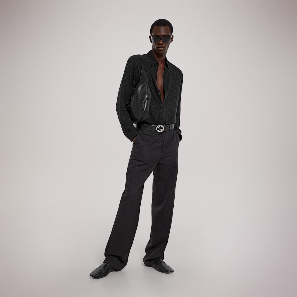 GG silk jacquard shirt