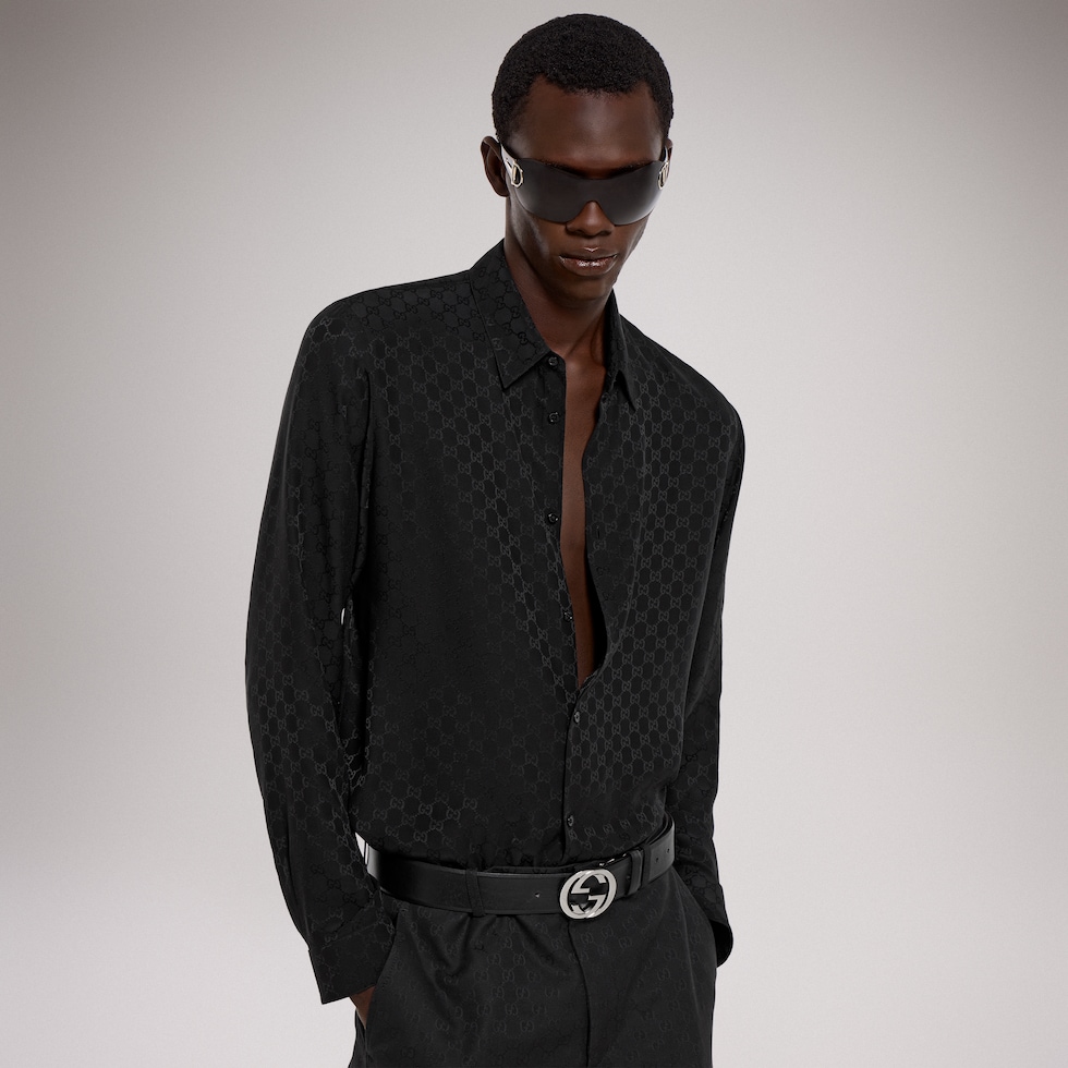 GG silk jacquard shirt