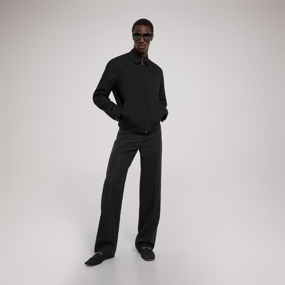 GG wool zip jacket