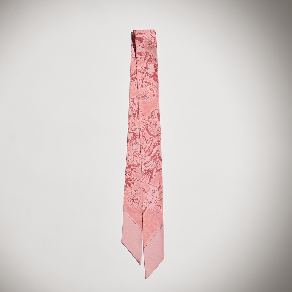 Printed silk twill ribbon