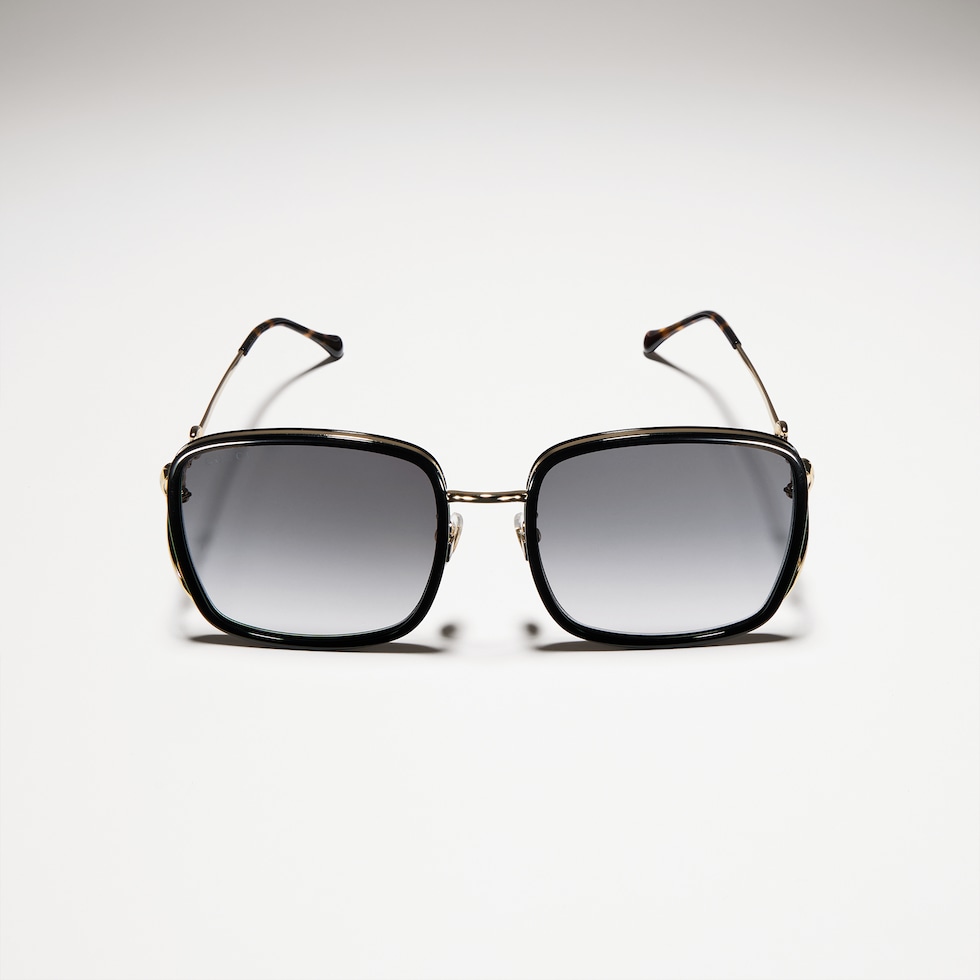 Low nose bridge fit rectangular sunglasses
