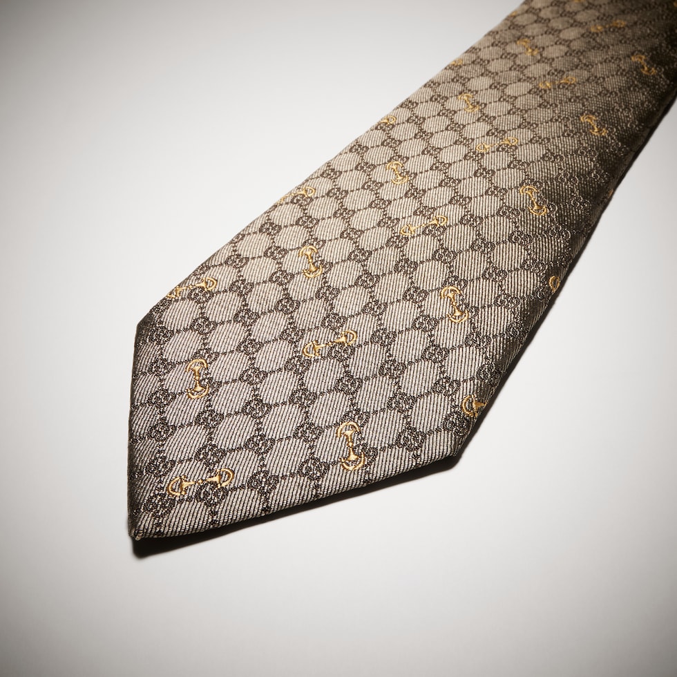Corbata de jacquard de seda con GG