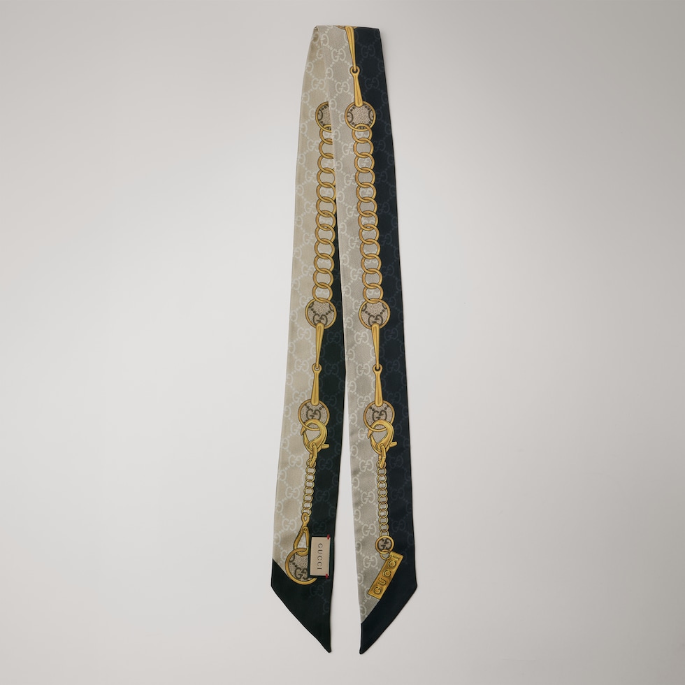 Printed silk twill ribbon