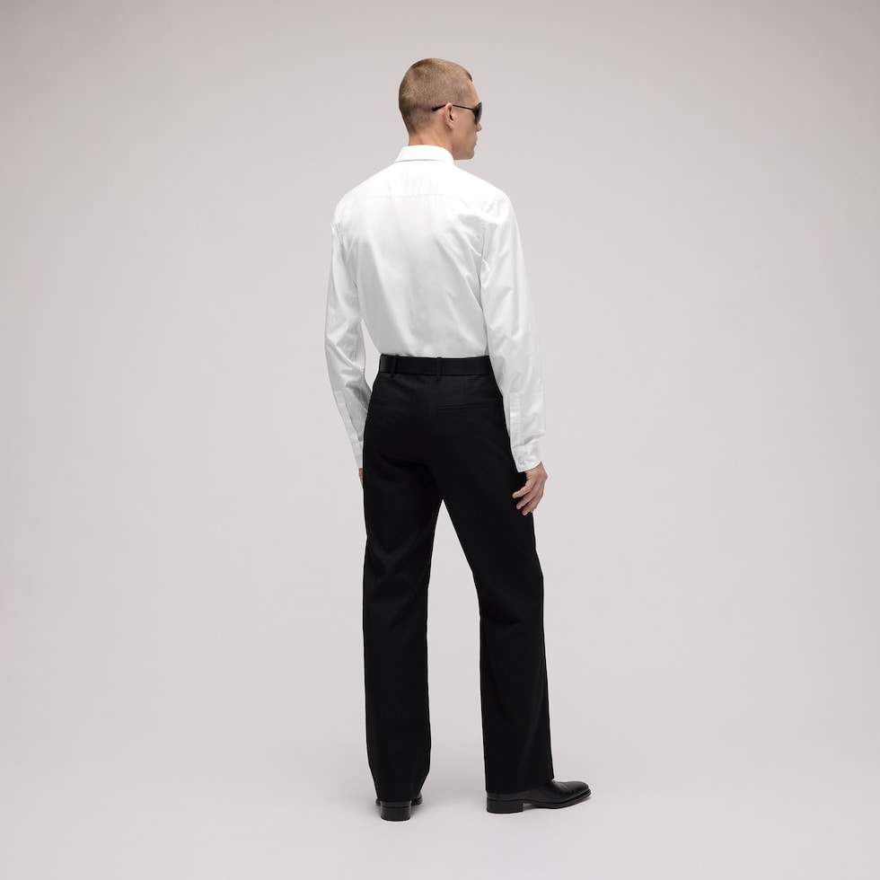 Cotton poplin shirt with embroidery