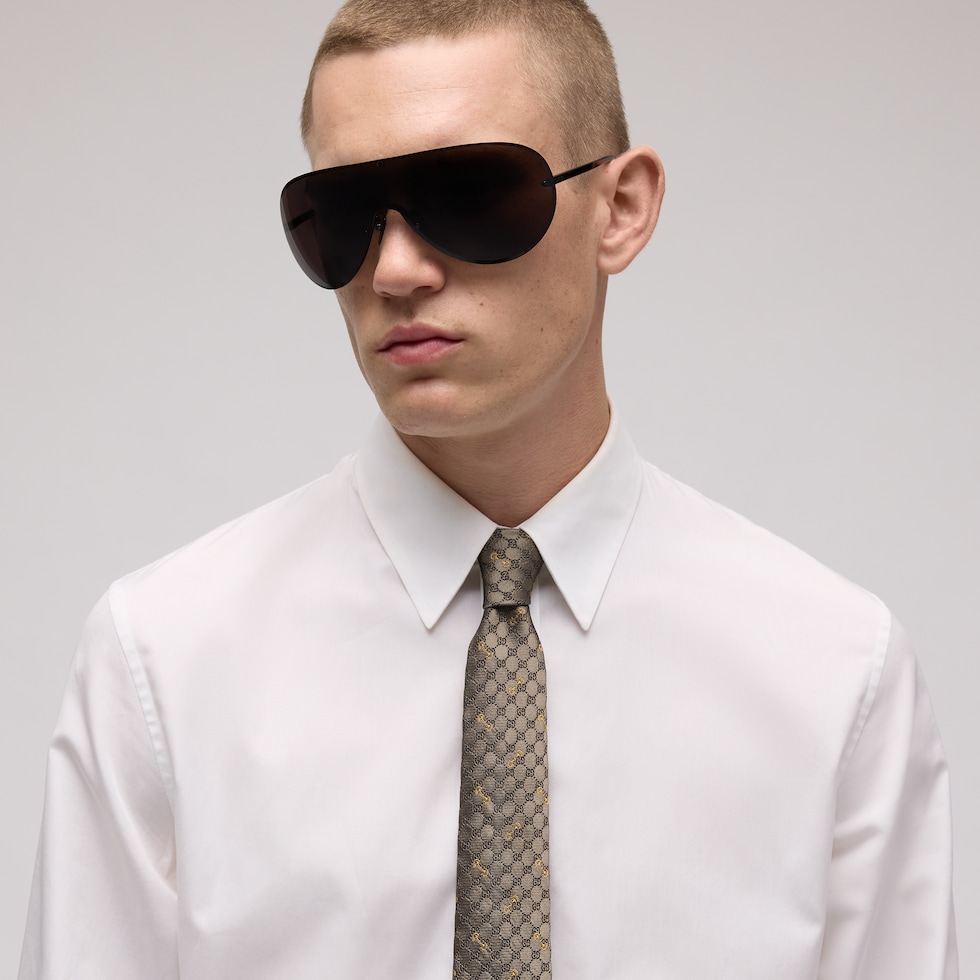 Corbata de jacquard de seda con GG