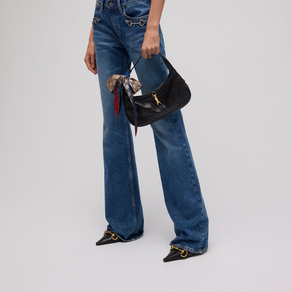 Nastro in seta con stampa Gucci heritage