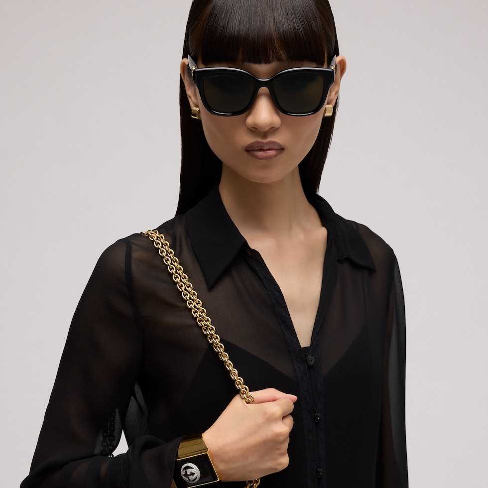 Low nose bridge fit square sunglasses