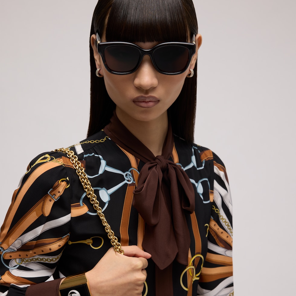Low nose bridge fit square sunglasses