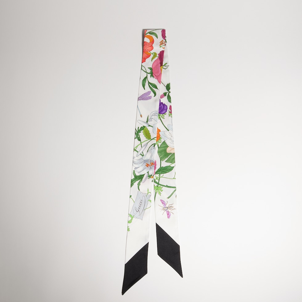 Printed silk twill ribbon