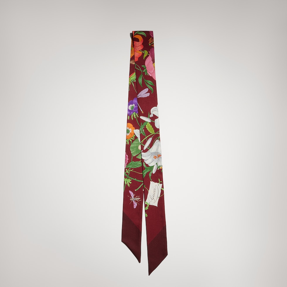 Printed silk twill ribbon
