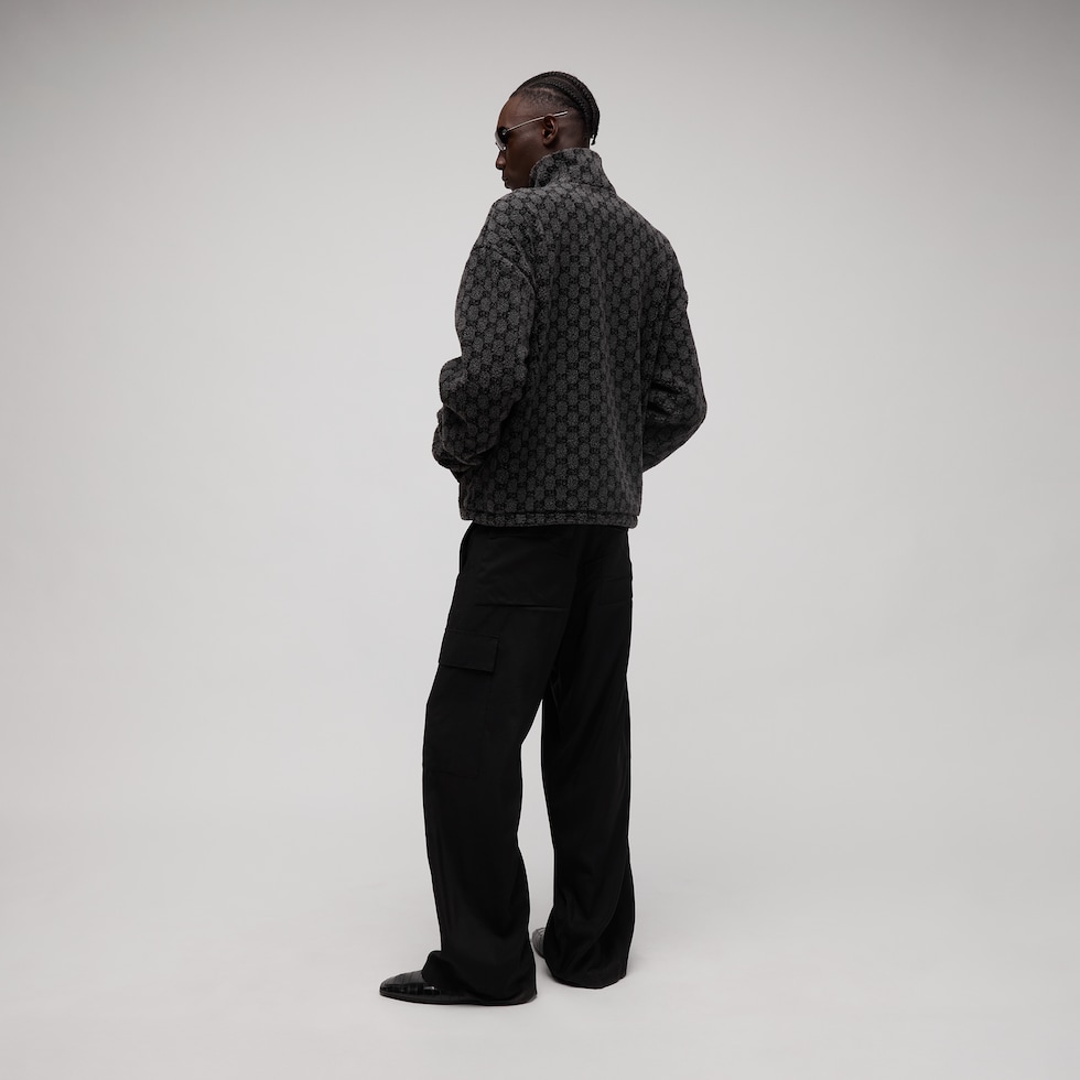 Chaqueta con cremallera de jacquard con GG