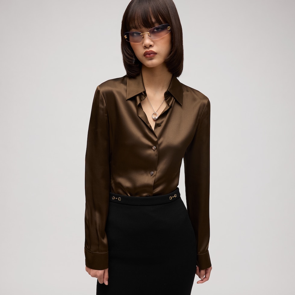 Chemise en satin de soie