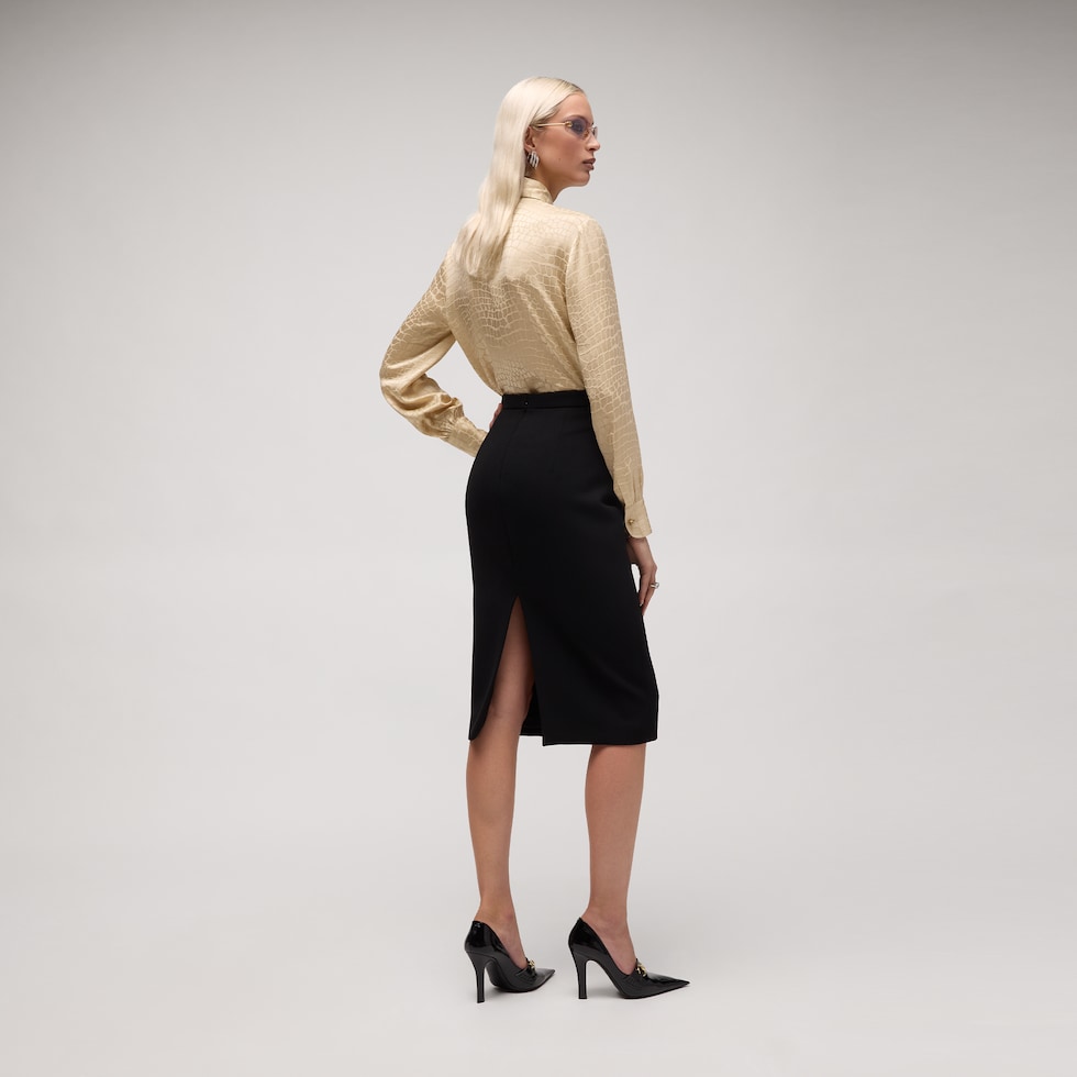 Chemise en crêpe de satin en soie imprimée