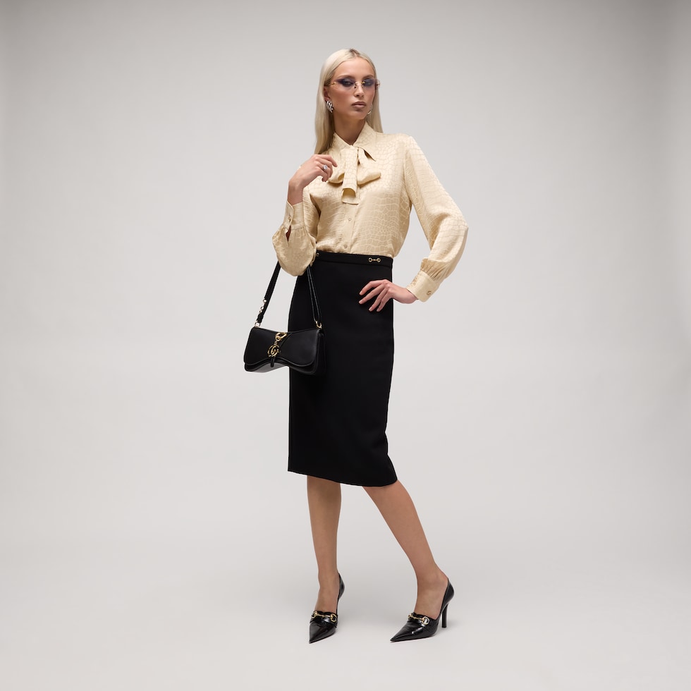 Chemise en crêpe de satin en soie imprimée