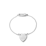 ブレスレット [GUCCI] Silver Engraved Heart Motif Trademark Bracelet Gucci Silver Engraved Heart Motif Trademark Bracelet, Size