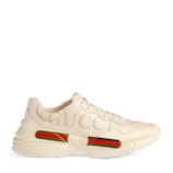 GUCCI ホワイトレザー スニーカーグッチ ライトン ライトン〕グッチ ロゴ レザー スニーカー ・アイボリー レザー