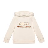 White Cotton Children's Sweatshirt With Gucci Logo & Hood | GUCCI® US