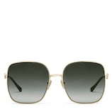 Square-frame sunglasses in gold metal and grey | GUCCI® CA