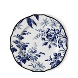Herbarium dessert plate, set of two in blue and white porcelain
